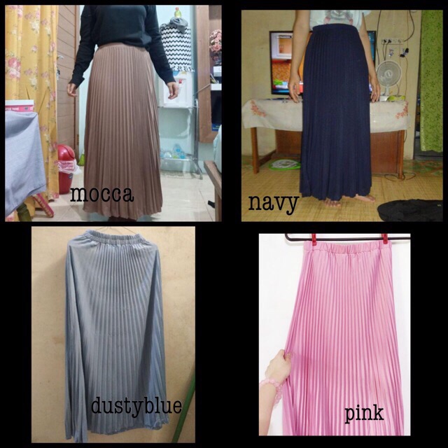 Rok plisket murah polos rempel muslimah skirt sale