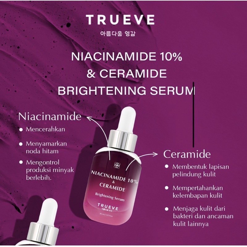 TRUEVE Niacinamide | Cica Vitamin C Galactomyces Ceramide Peptide AHA BHA PHA Serum
