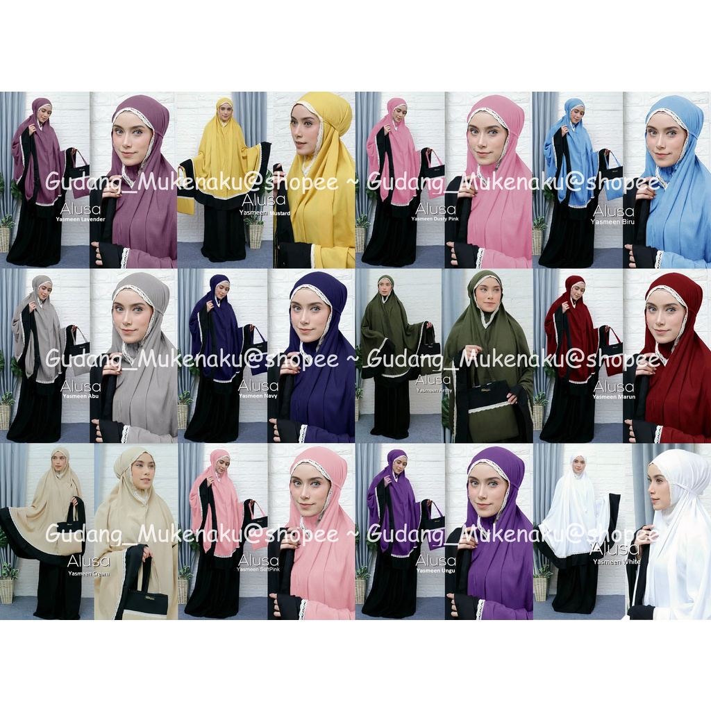 Gudang_mukenaku Mukena Anak Tanggung 14-17 Tahun yasmeen Alusa Renda Import Original bBahan Katun