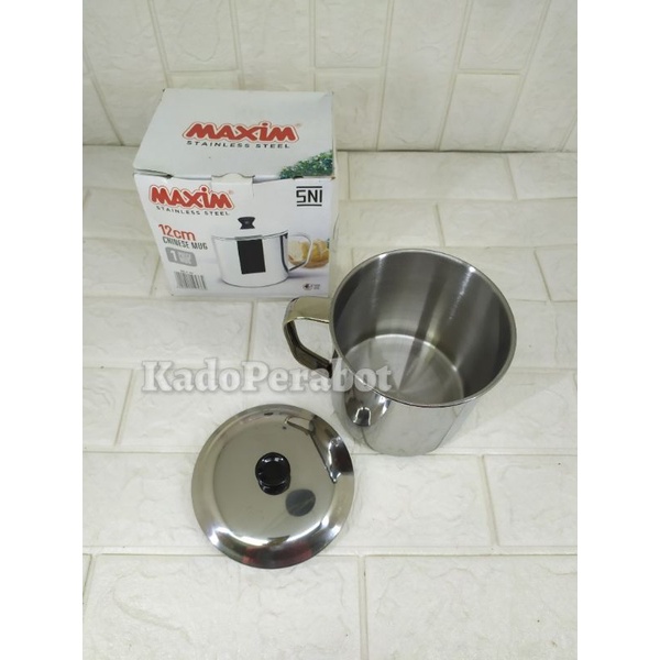 mug stainless maxim 12cm - cuntang stenlis tebal - gelas stenlis tebal