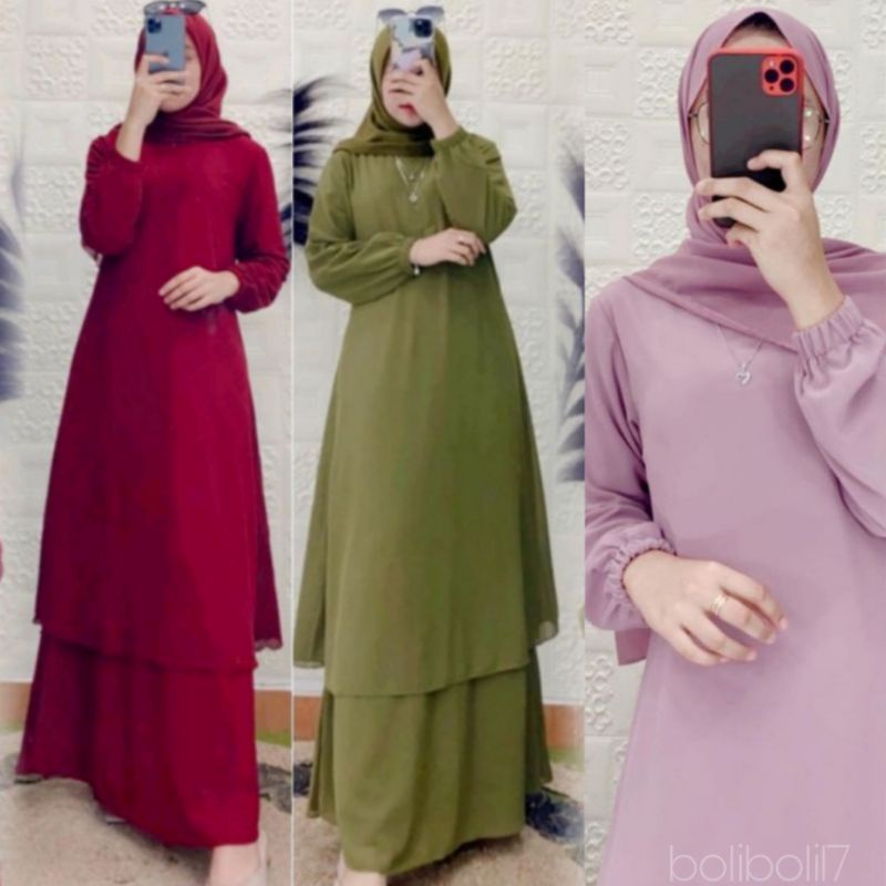 GAMIS MALAYSIA / GAMIS MELAYU REMAJA |GAMIS TERBARU 2021| GAMIS CERUTY POLOS  BABYDOLL PREMIUM
