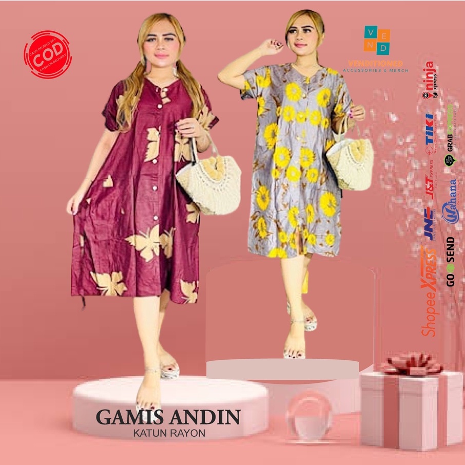 Baju daster remaja dewasa one set andin  katun rayon jumbo motif batik polos terbaru sexy seksi keki