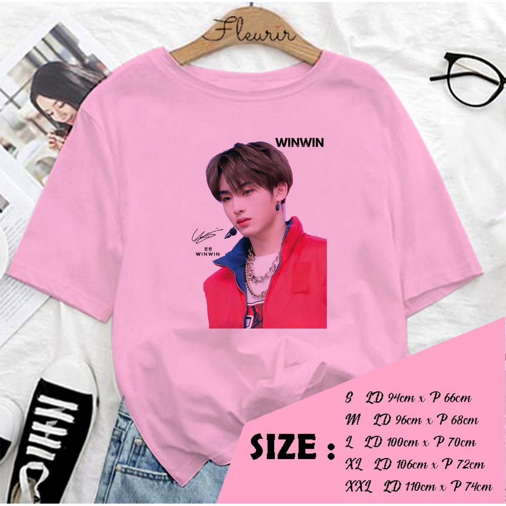 FLEURIR - KAOS OVERSIZE WIN WIN NCT 127 KATUN KAOS WANITA DEWASA LENGAN PENDEK TEE UNISEX JUMBO