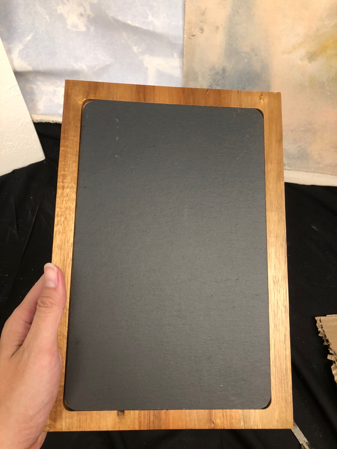 Stone And Wood Combination Long Tray 28 X 19cm - Piring Batu & Kayu