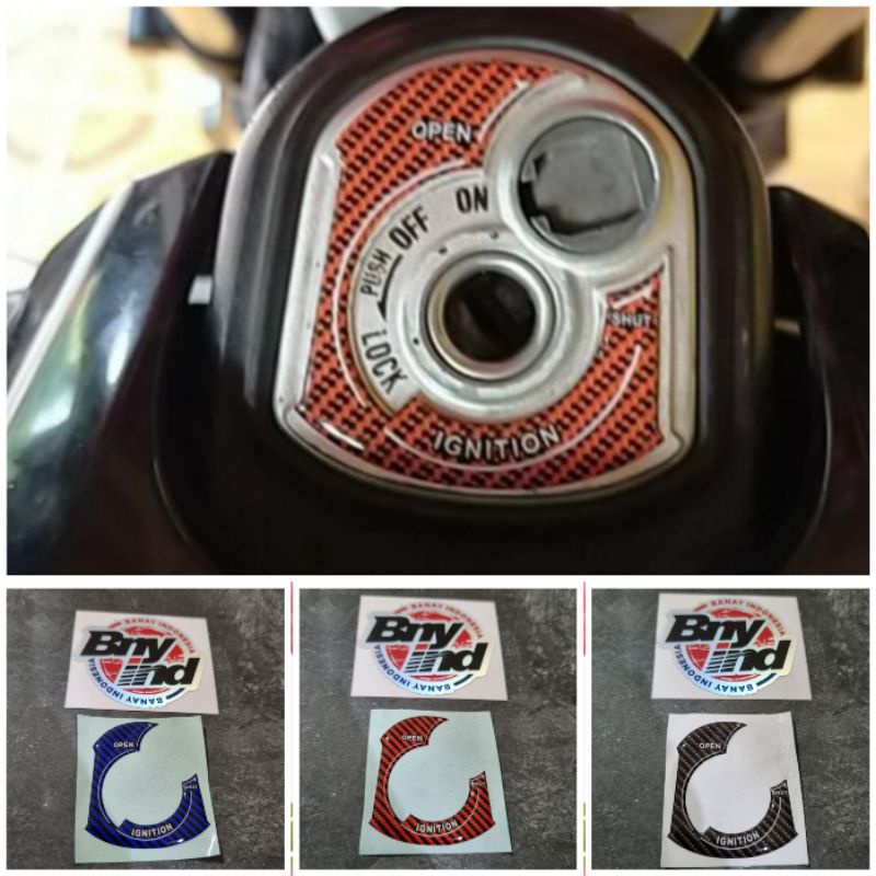 STICKER EMBLEM TUTUP KUNCI KONTAK YAMAHA VIXION 2013 2104 2105 2016 TIMBUL