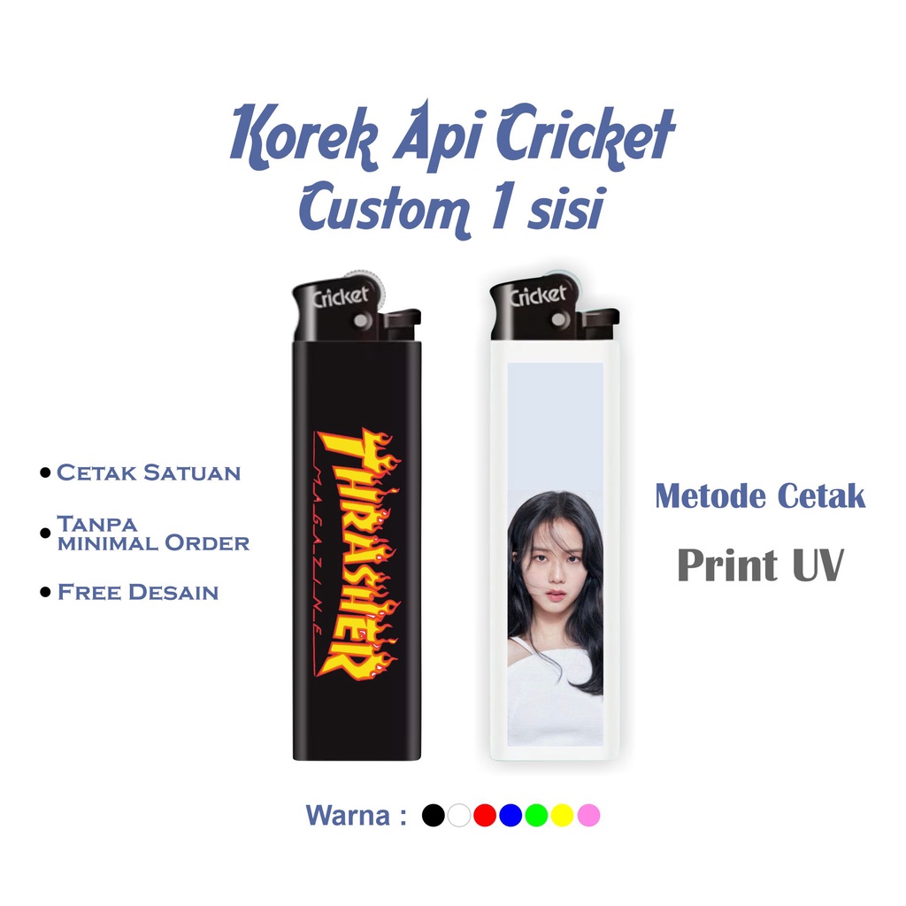 Korek Cricket Custom Cetak UV 1 Sisi Grosir