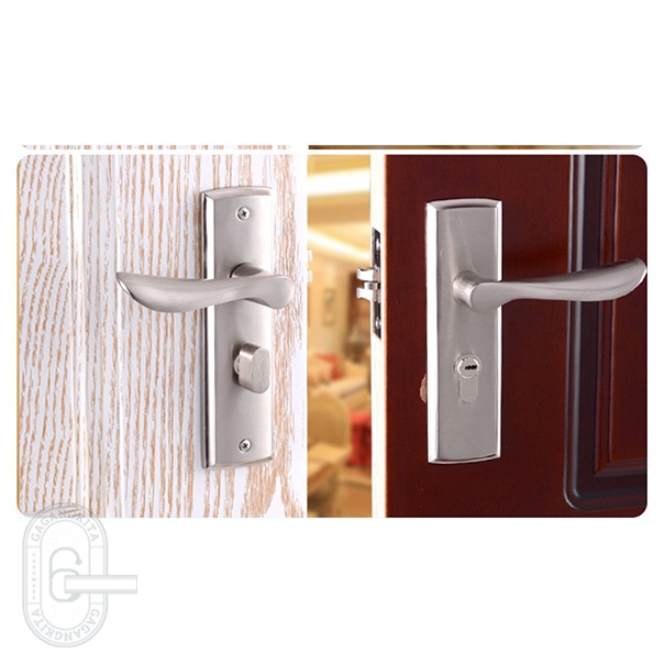 Gagang pintu 1 set siap pasang, silver premium anti karat elegan lock door