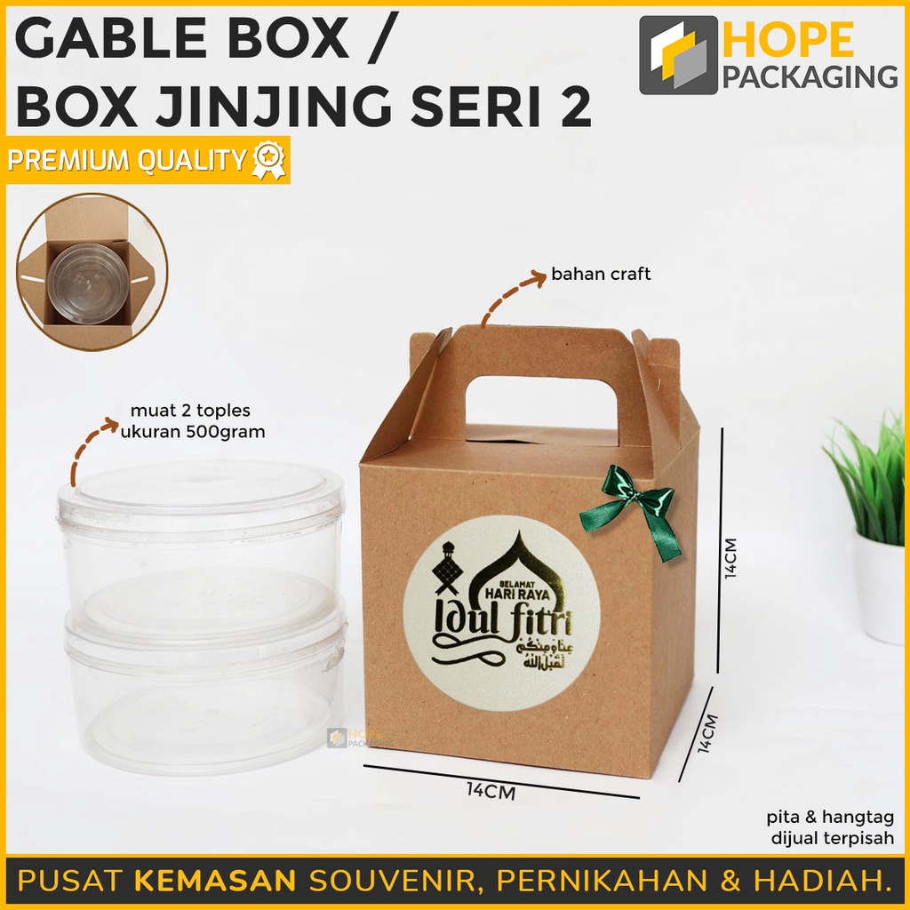 Box Jinjing Kraft Coklat Handle Box / Kardus Toples / Souvenir Kemasan Toples Kue