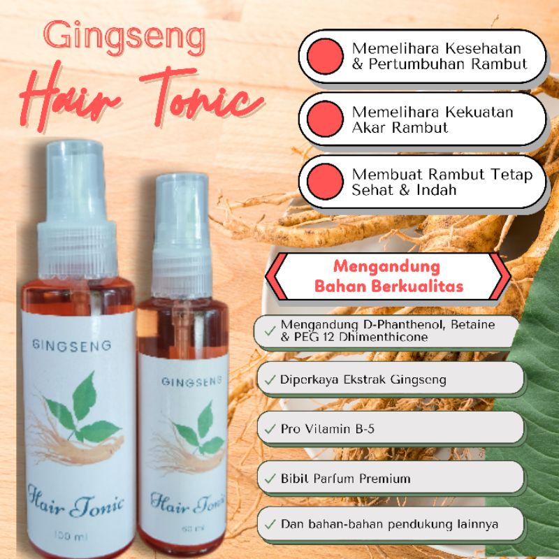 Hair Tonic Gingseng Ala Salon Hair Serum Hair Treatment 60 ml &amp; 100 ml (BPOM)