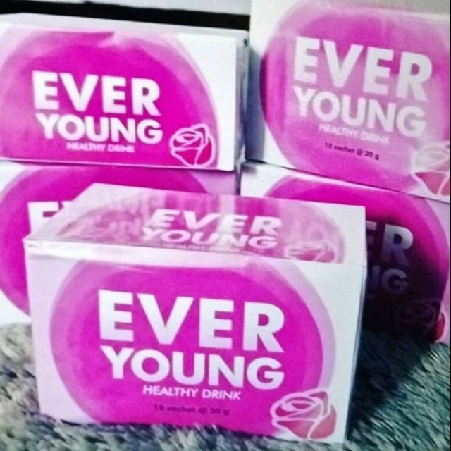 

Ever young minuman berkolagen tinggi, bikin awet muda, anti kerut, cukup sehari 1 sachet