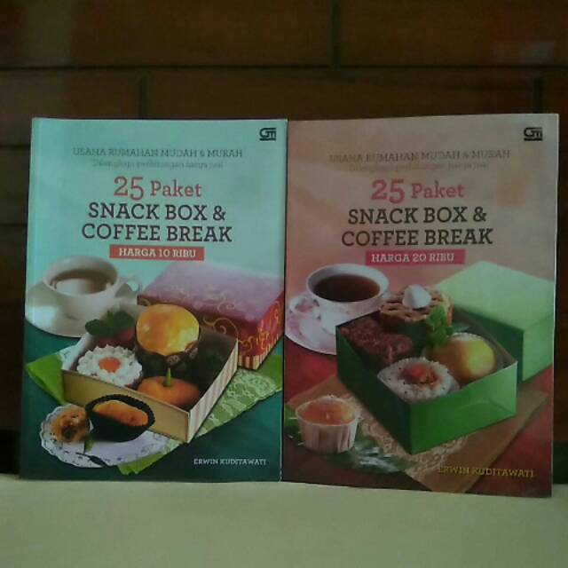 

25 paket snack box & coffee break, buku resep masak