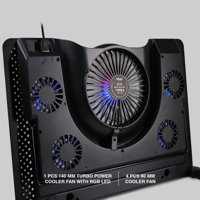 COOLING PAD REXUS BREEZE B170 COOLINGPAD 5 FAN with RGB B 170