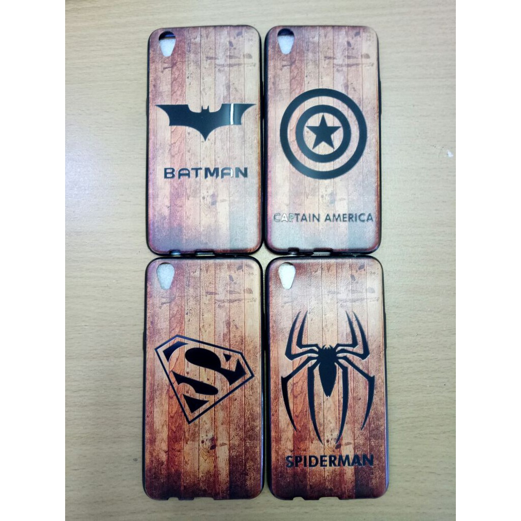 case oppo f1 plus R9 - motif kayu super hero