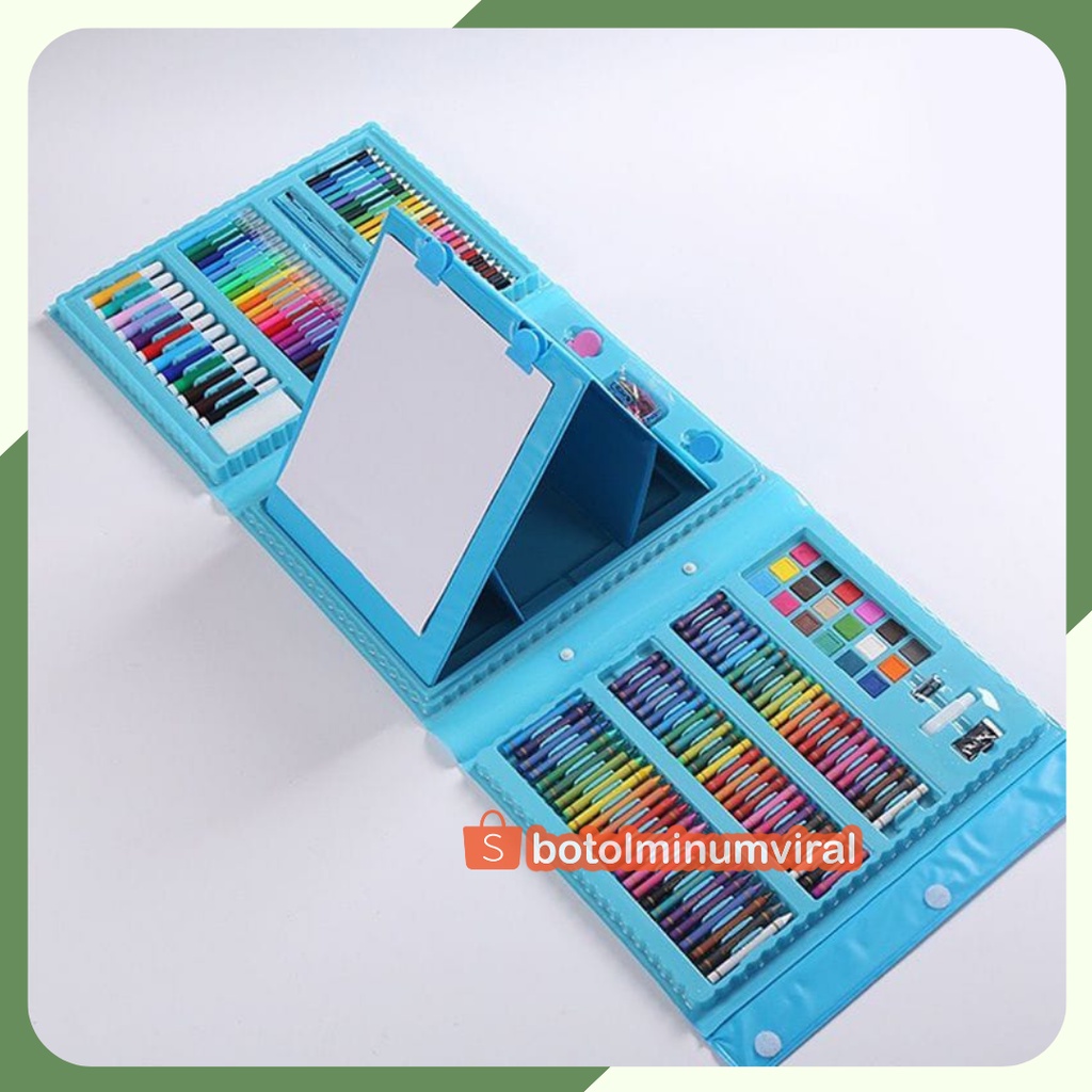 Drawing Set Kids 208pcs Art Set Gambar Anak Pensil Crayon Spidol Lukis