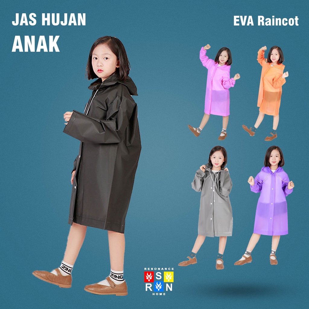 Jas Hujan Anak Phonco Transparant | Eva Raincot for Kids | Resonance Home