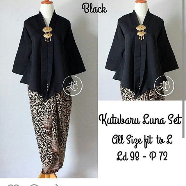 Setelan Kebaya Floy Kutubaru Luna Set Black