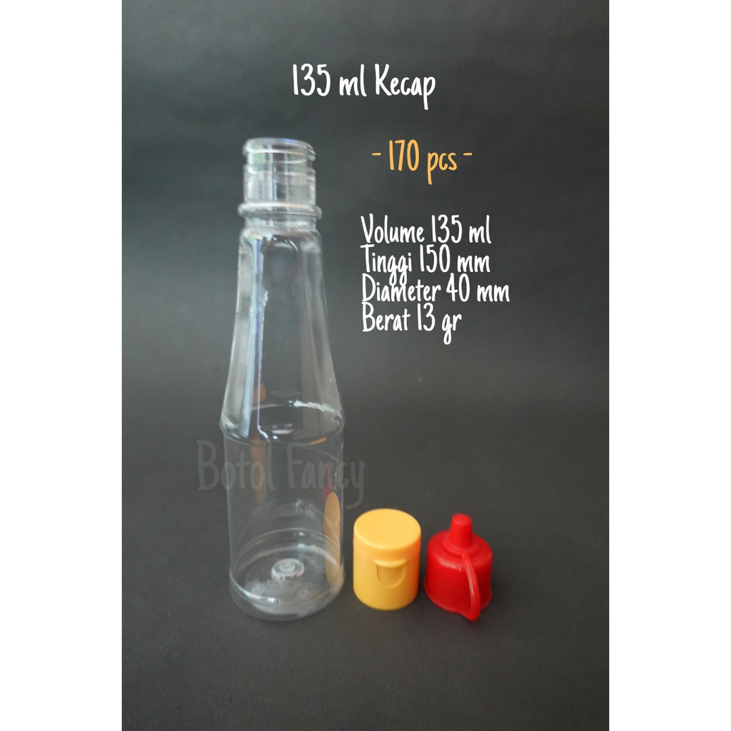 Botol Kecap 135ml / Botol Kecap Plastik / Botol Plastik / Botol Kecap Bango [170 pcs] /Botol Polos /