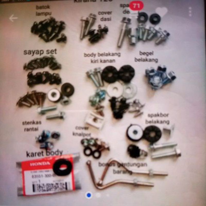 baut body set honda kirana