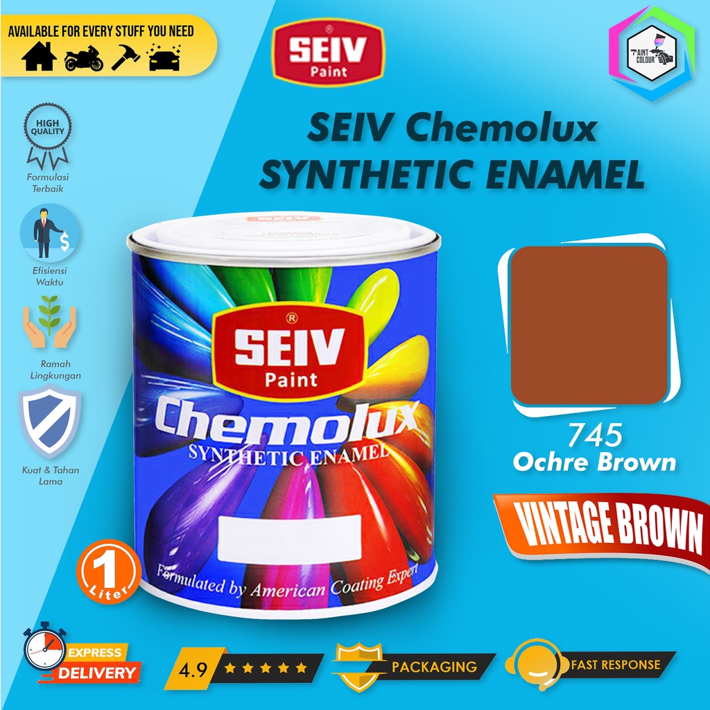 CAT BESI KAYU SEIV CHEMOLUX SUPER 745 Ochre Brown