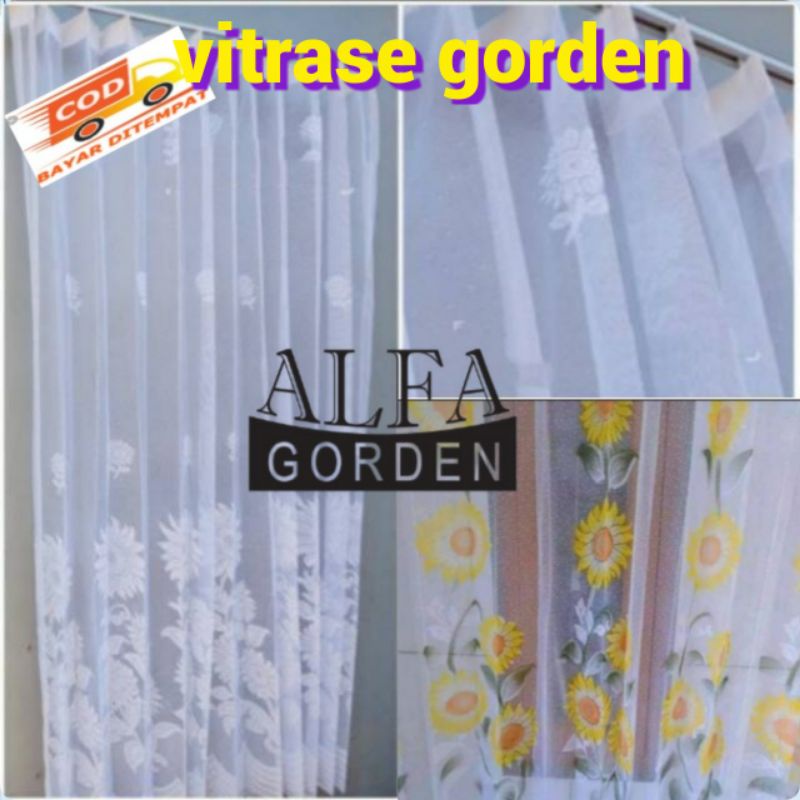 Vitrase gorden/gorden putih/gorden vitras polos /dalaman gorden/ vitras bunga matahari/vitras murah