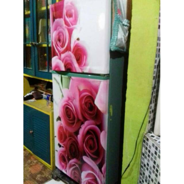 sticker kulkas 2pintu jumbo rose