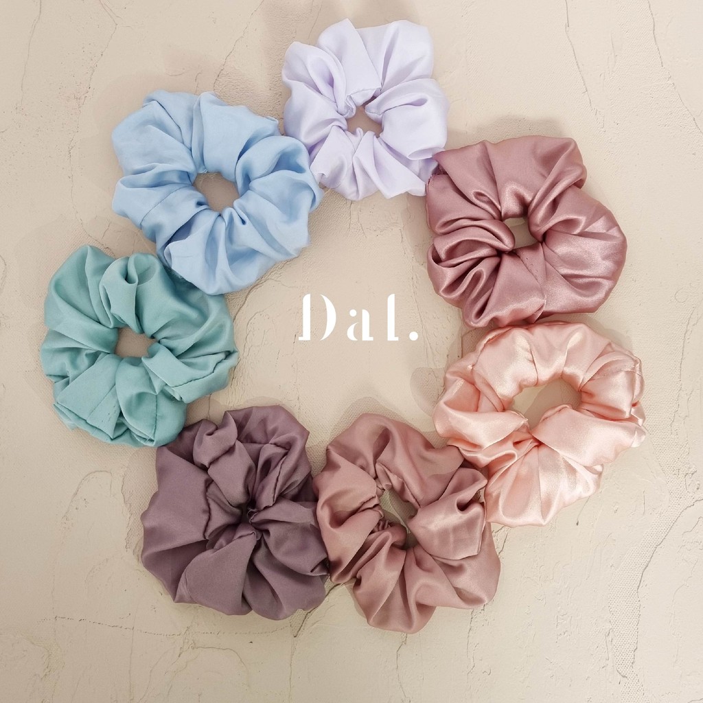 Ikat rambut bahan kain satin medium korean Scrunchie kunciran hijab jilbab gelang karet Series 1