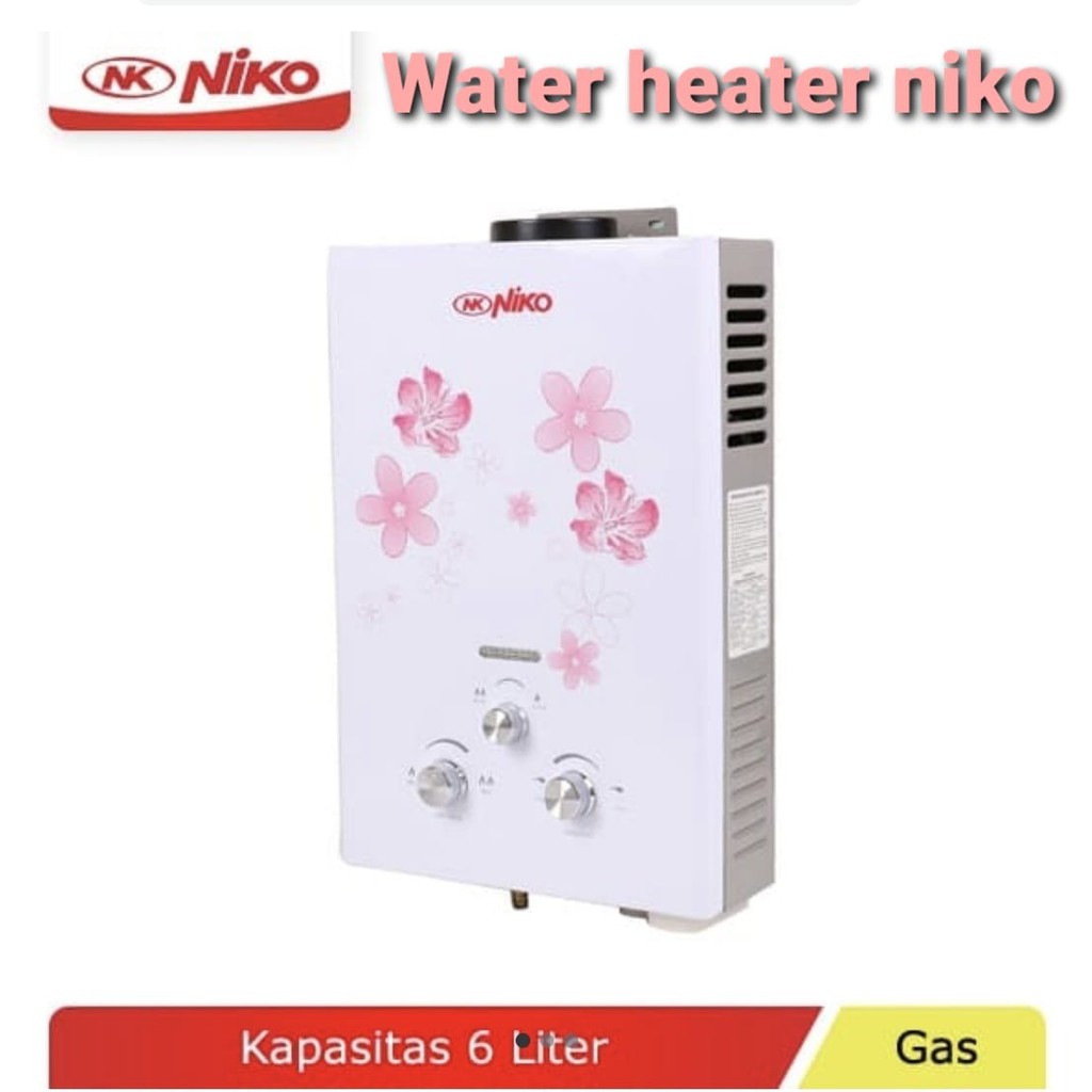 NIKO Gas Water Heater Pemanas Air Bonus Shower Mandi Wasser NK 6L