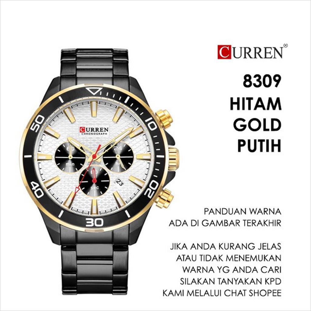 Jam Tangan Pria CURREN 8309 Analog Date Chronograh Aktif Kulit