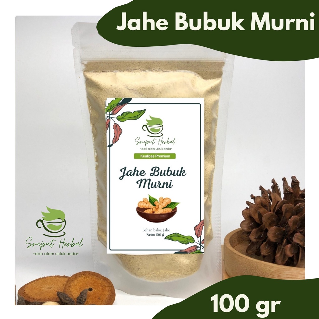 100gr Jahe Bubuk Murni Tanpa Gula Ginger Powder Original 100% Premium Berkualitas JSR Sruput Herbal