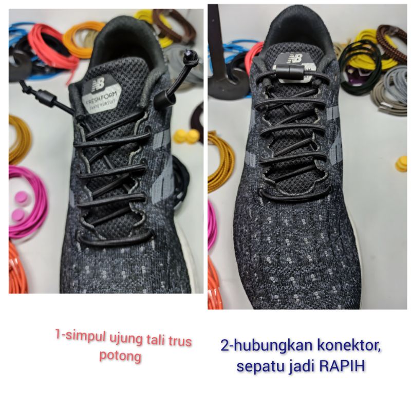 Tali Sepatu Karet Locklaces Elastis