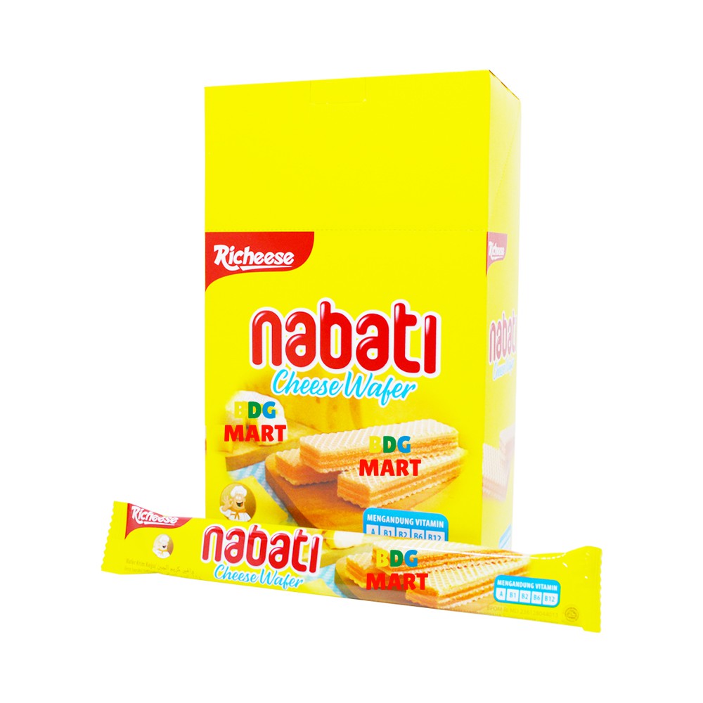 

BOX Richeese Nabati Waffer Cheese Wafer Renyah Dengan isi Krim Keju Didalamnya - 20 x 7,5gr