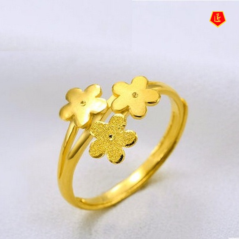 [Ready Stock]Simple Personality Korean Style Gold Flower Ring