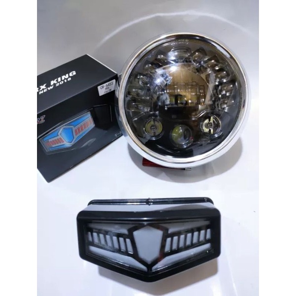 LAMPU DEPAN DAYMAKER BULAT RX KING NEW SET LAMPU LED TRANSFOR
