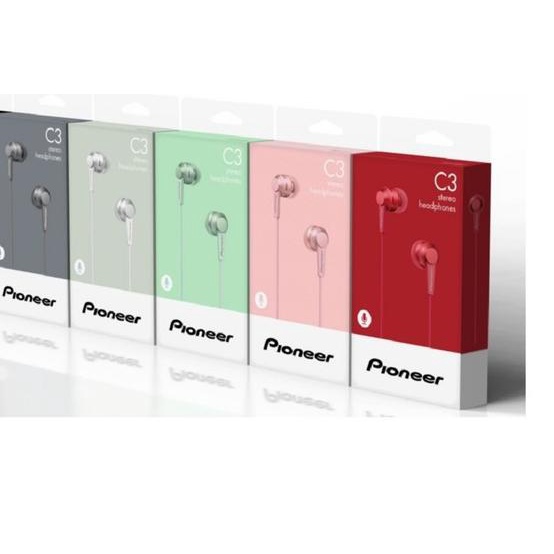 ♠ Pioneer SE-C3T C3T Earphone with Mic Original Garansi Resmi IMS - Carmine Red ❋