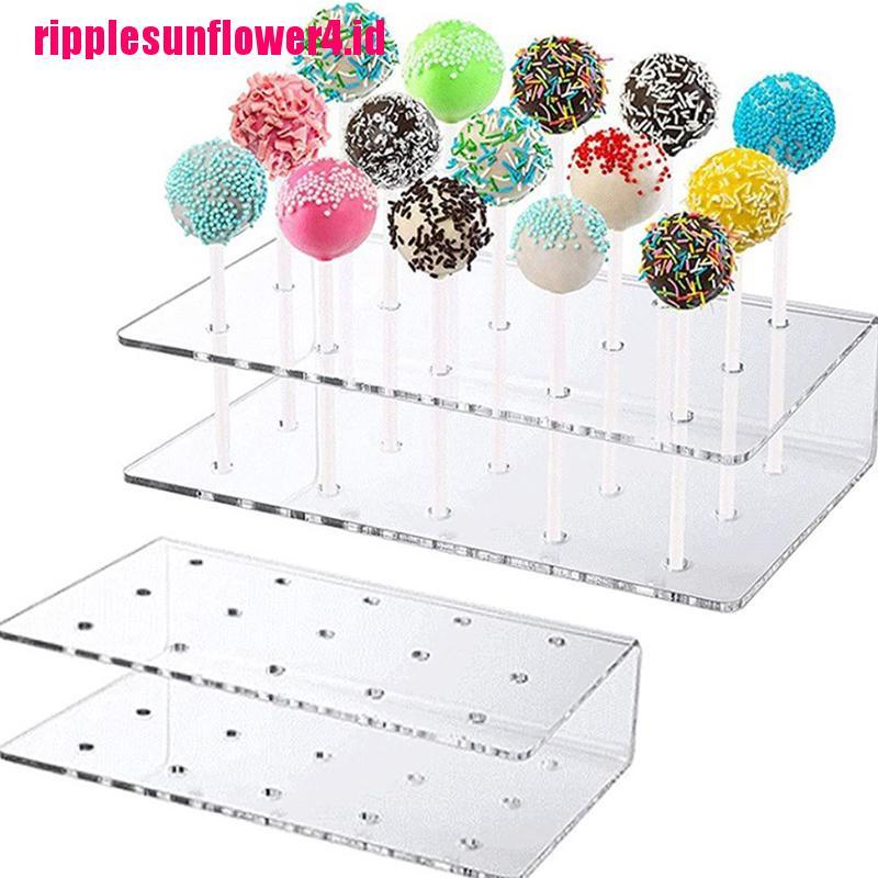 Stand Display Lolipop / Kue 15 Lubang Bahan Akrilik Bening