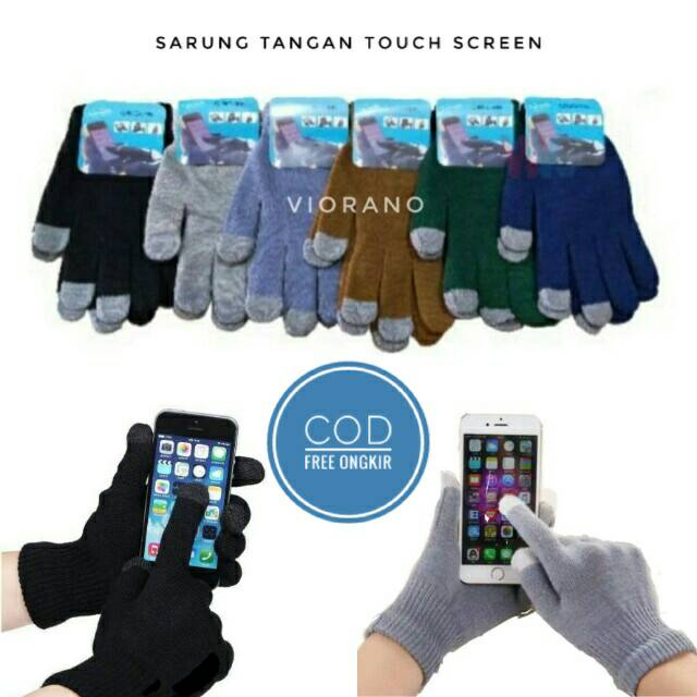 Sarung Tangan Motor TouchScreen Rajut Smart Phone Warna Polos Unisex Pria Wanita Hand Gloves Igloves