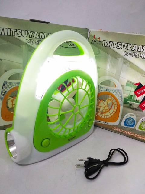 Kipas Lampu Emergency + Senter Surya LED MS-5590 EC MITSUYAMA