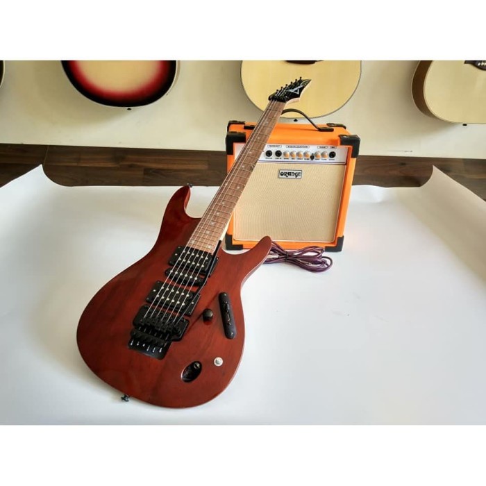 {suhadistore} Paket Gitar Listrik Ibanez S Series Coklat amply orange dan kabel jack Berkualitas