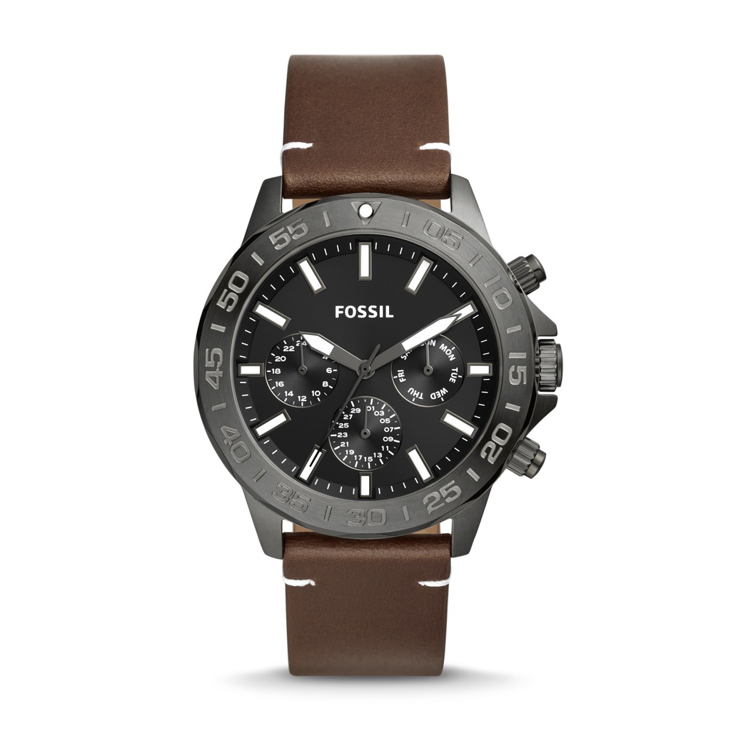 Fossil Bannon Multifunction Brown Leather Jam Pria - BQ2709