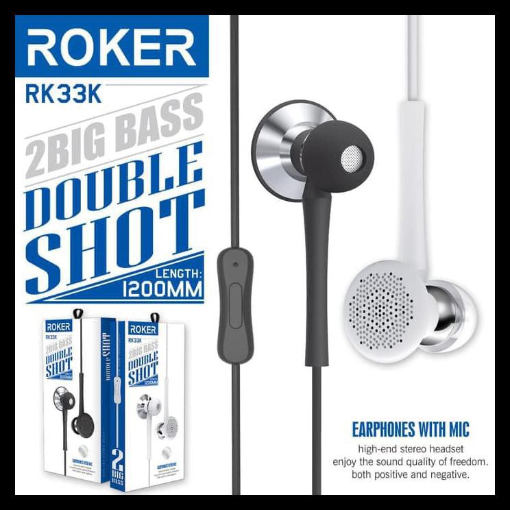 BAYAR DITEMPAT Handsfree Roker RK33K 2BIG Bass Double Shoot PRODUK TERBATAS