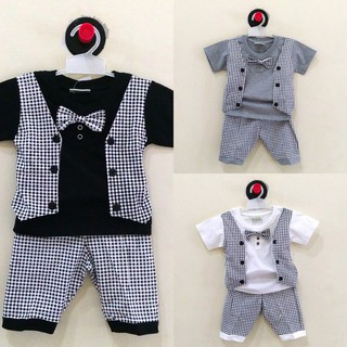 Jual Babypesek Setelan Baju Anak Bayi Cowok Laki-Laki All Size Rompi