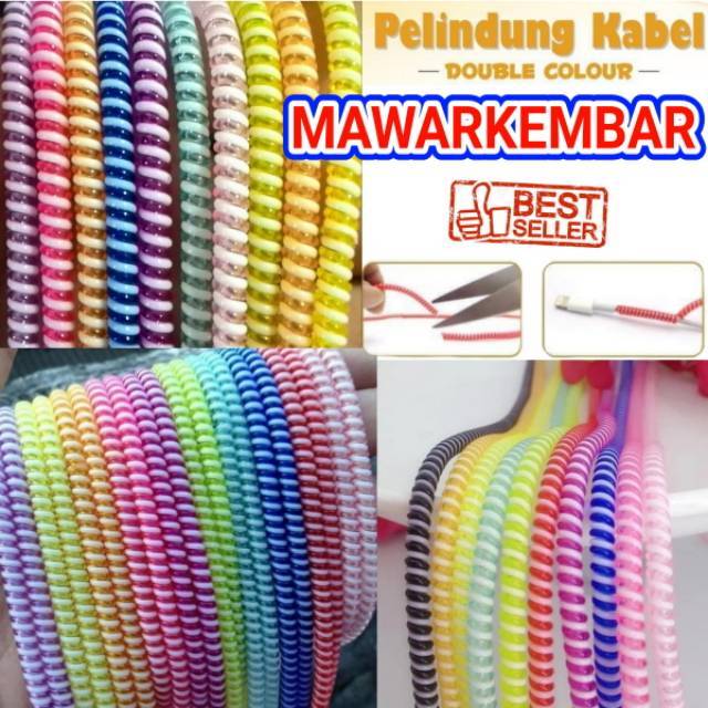 PELINDUNG KABEL 2 WARNA T44 / PELILIT KABEL SPIRAL / CORD PROTECTOR / KABEL LILIT UNIVERSAL SM