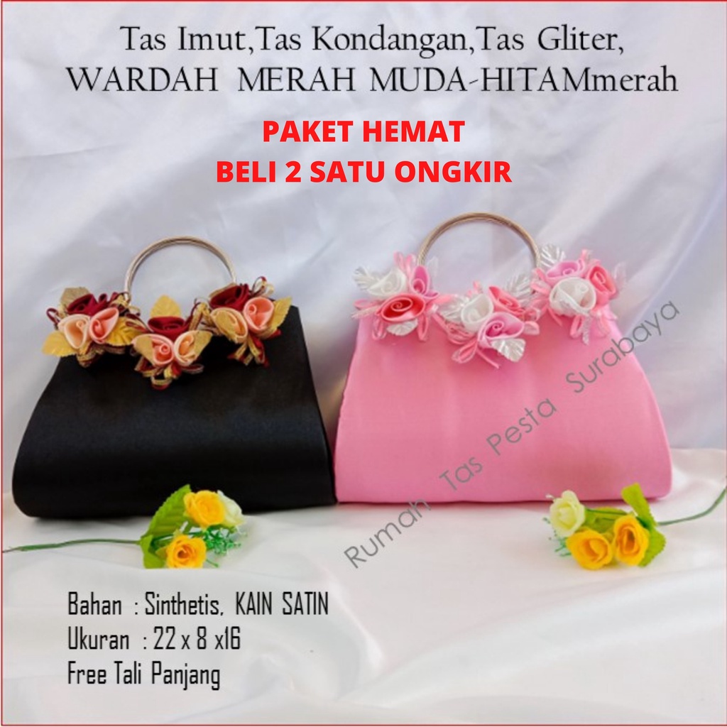 PAKET TAS PESTA WARDAH MODEL CLUTH DANSELEMPANG , 2 TAS ONGKIR TAS BEST SELLER MURAH MEWAH DAN ELEGAN