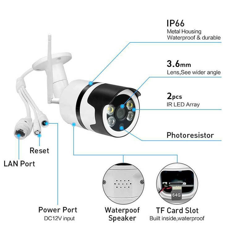 IP Camera Wireless ColorVu V380 HD 1080P 8MP Outdoor Wifi Cctv Waterproof