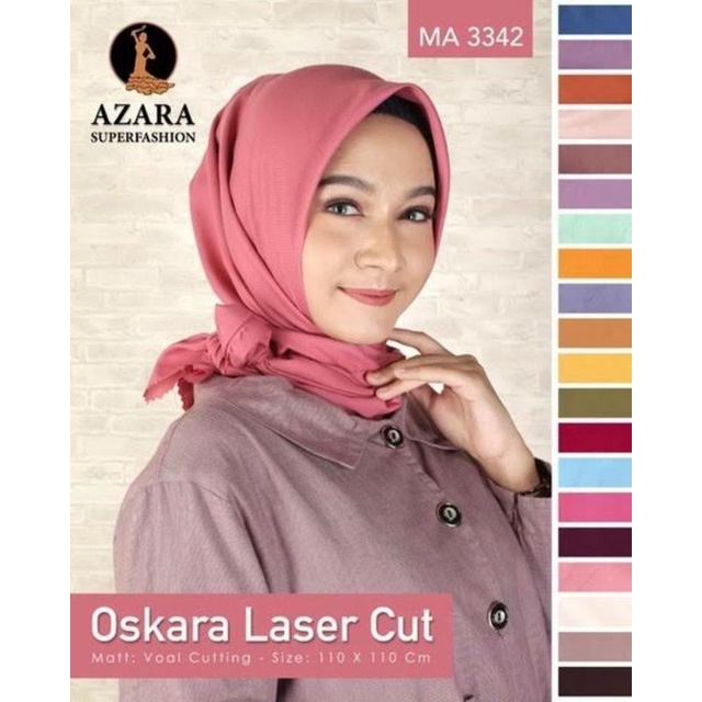 Hijab Voal Segiempat Oskara Laser Cut Azara