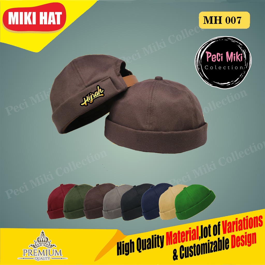 Peci Miki Hat Dewasa Hijrah Peci Miki hat Premium Original Topi Brimless Premium