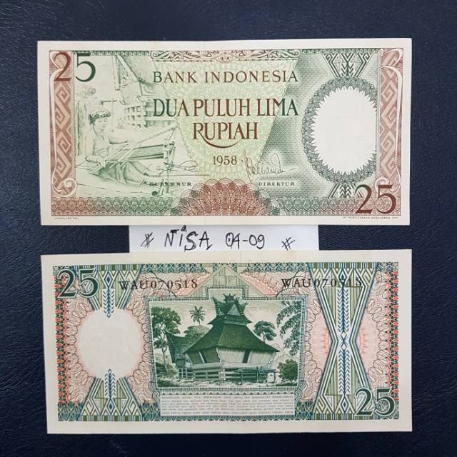 UP066 UANG MAHAR 25RP SERI PEKERJA TH 1958 UANG KUNO UANG KOLEKSI MAHAR NIKAH HOBI KOLEKSI SESERAHAN
