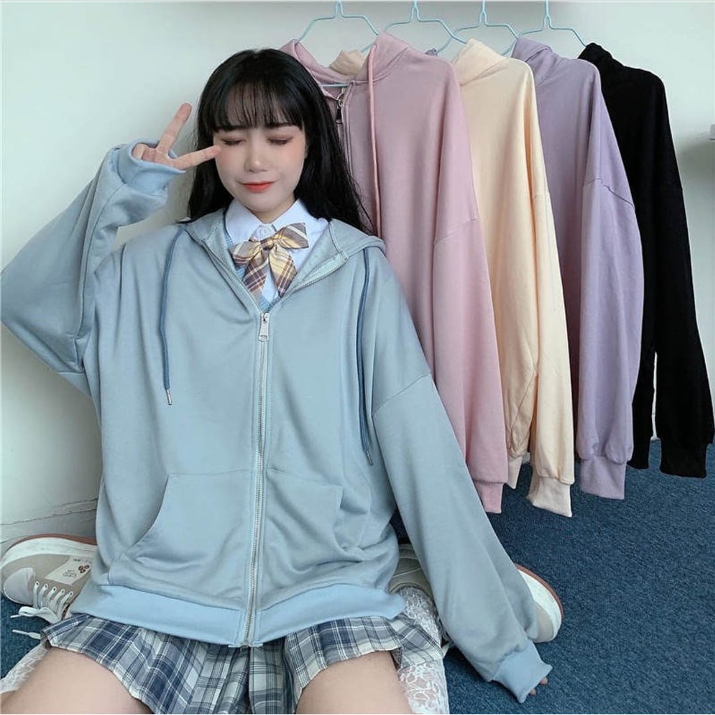 HOODIE ZIPER SWEATER WANITA - SONIC ZIPER HOODIE FLEECE TEBAL