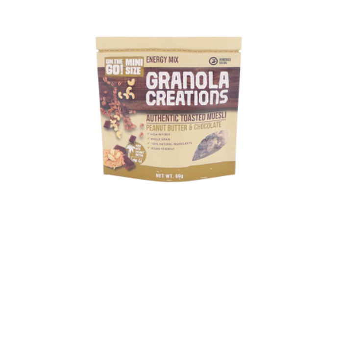 

HUNDRED SEEDS - GRANOLA CREATIONS PEANUT BUTTER AND CHOCOLATE 60GR