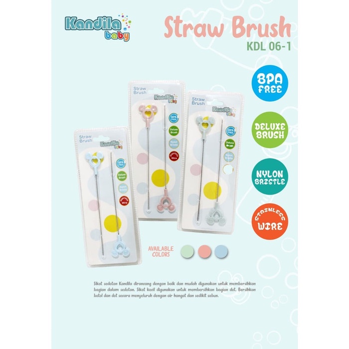 Kandila Baby Straw Brush KDL06-1 - Sikat Sedotan Pembersih Pipet Isi 2